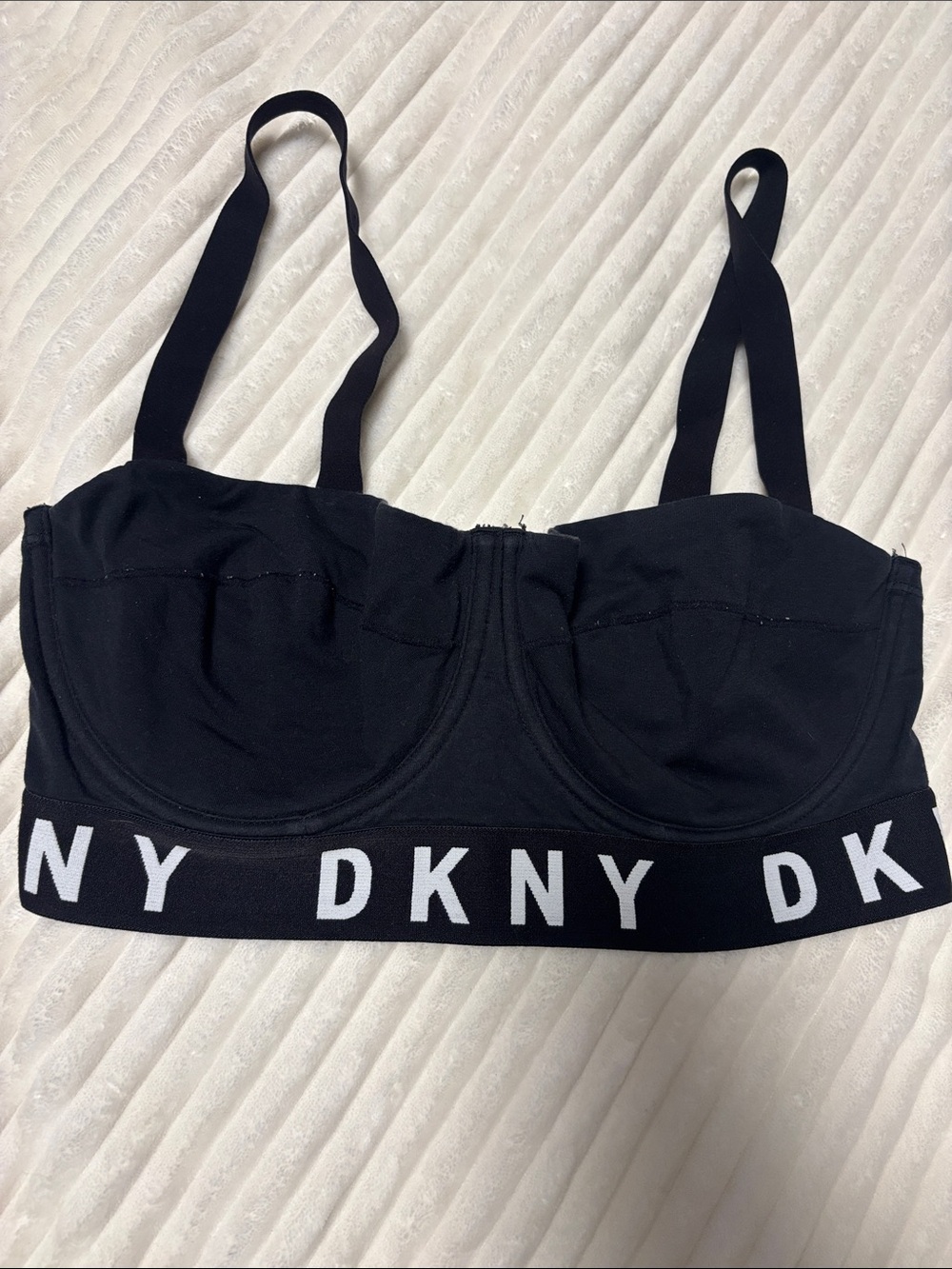 DKNY Black Logo Longline Underwire Bralette